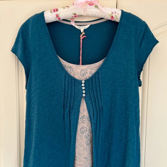 White Stuff Top Size 12 Teal - Picture 1 of 4